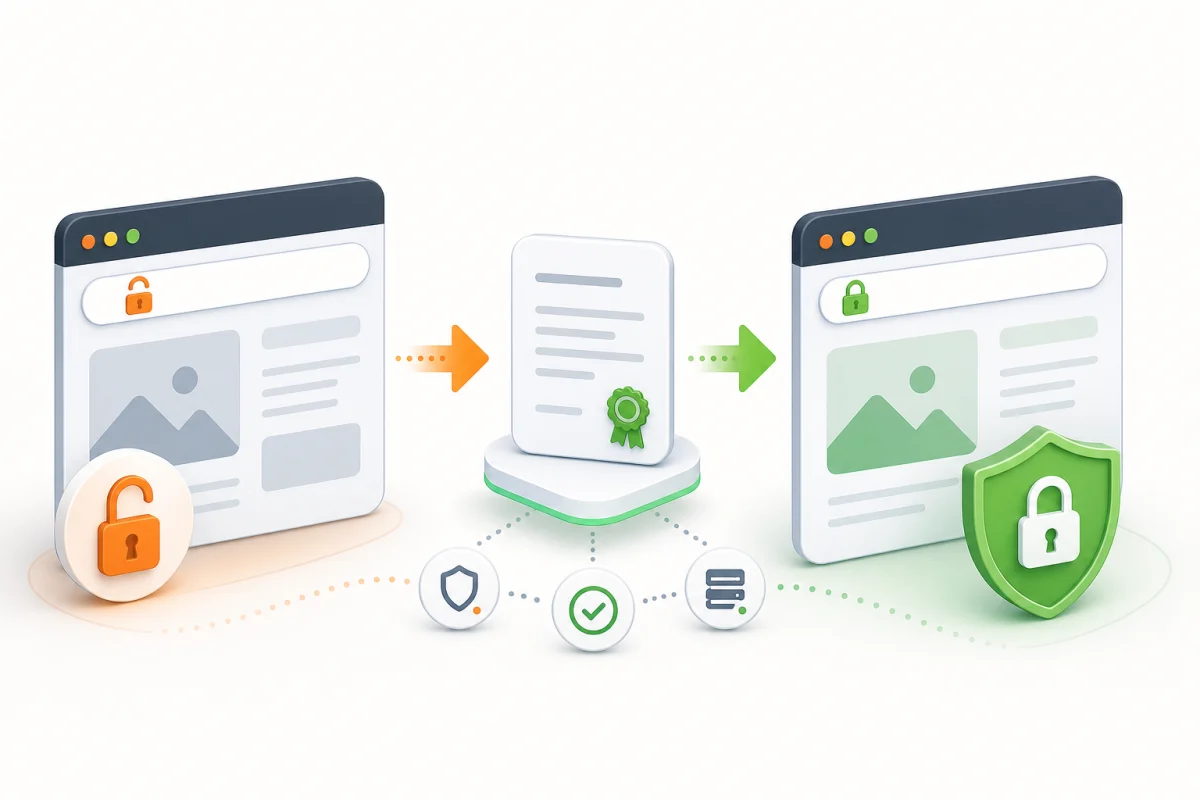 Незащищённый сайт получает проверенный SSL-сертификат и открывается по защищённому HTTPS